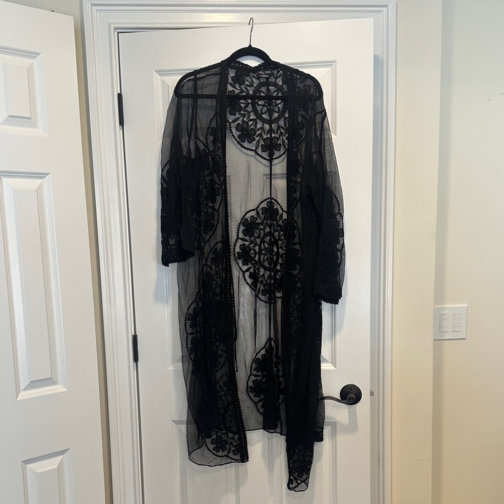 City Chic Black Sheer Swim Coverup